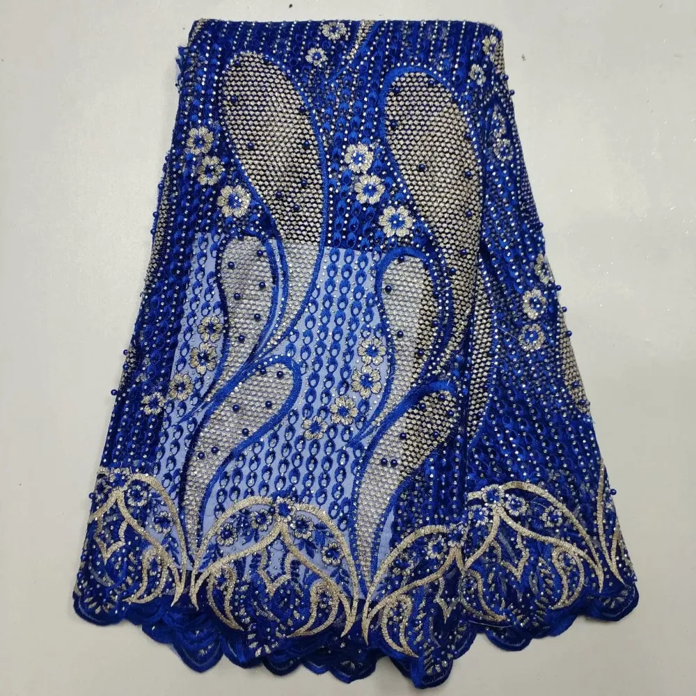 

stones Nigerian Laces Fabrics High Quality beaded Tulle African Laces Fabric Wedding African French Tulle Lace zgno102