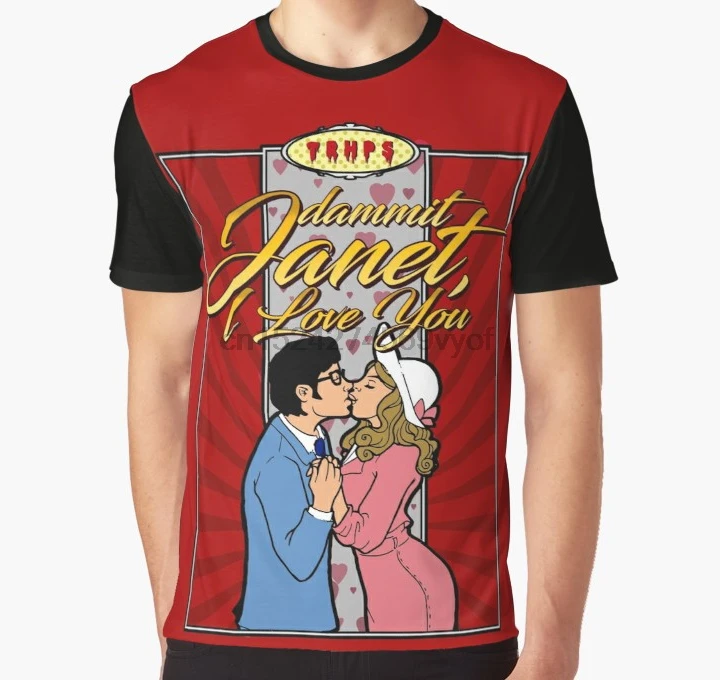 

All Over Print Women T Shirt Men Funny tshirt The rocky Horror Picture Show - Dammit Janet I love you Graphic T-Shirt