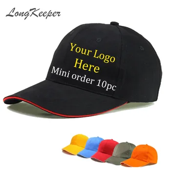 

LongKeeper Flat Brim Cap Blank Baseball Hats Customized Net Caps Hip Hop LOGO Pprinting Adult Hats Casual Peaked Hat 10pcs/lot
