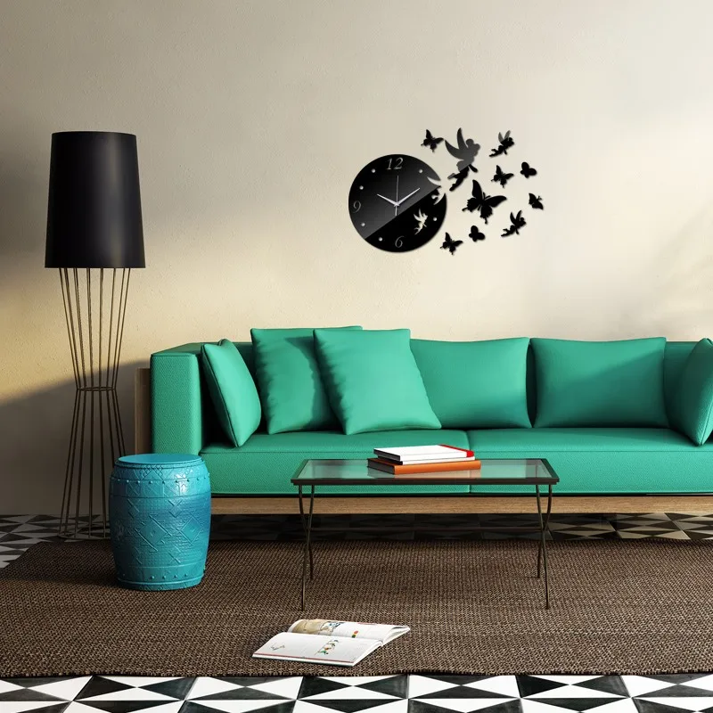 New Hot Acrylic Mirror Surface Wall Clock Sticker Love Rushed DIY Clocks Modern Design Watch Home Decor Stickers Free Shipping | Дом и сад