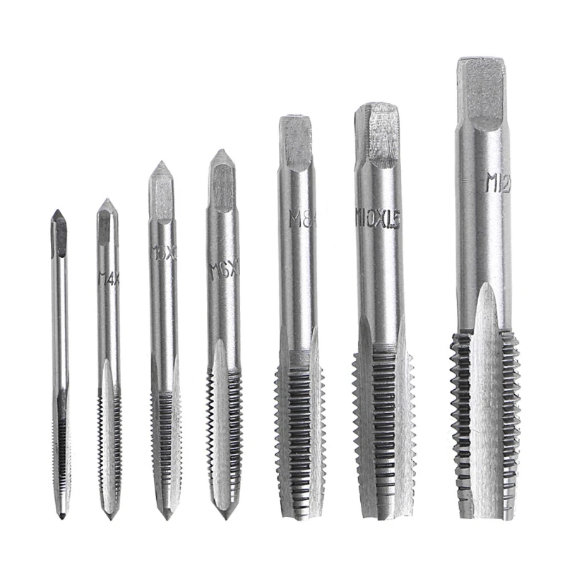 

7 Pcs HSS Nitriding Metric Spiral Flute Screw Drill Thread Tap M3-M12