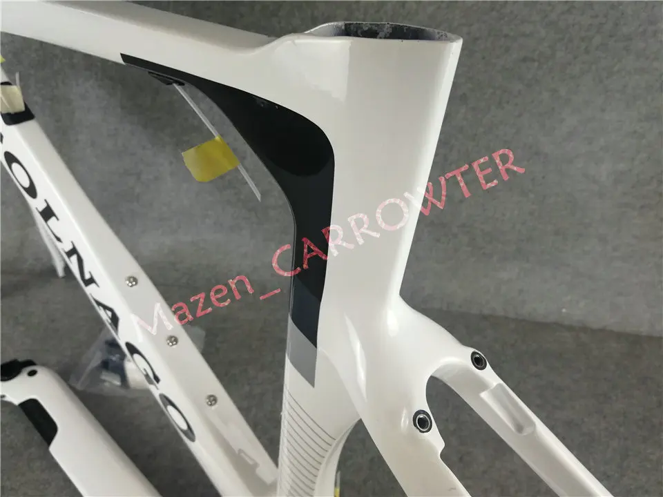 Cheap T1000 UD Glossy White paiting Concept carbon road frame bicycle Frameset With BB386 XXS/XS/S/M/L/XL for selection 11