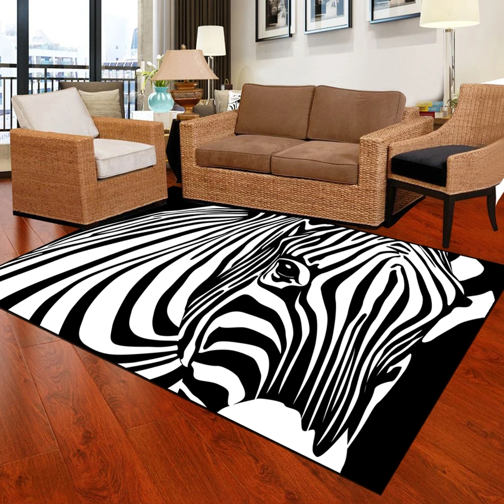 15 Bedroom Floor Mat Unique Popular Zebra Head Pattern Soft Antiskid