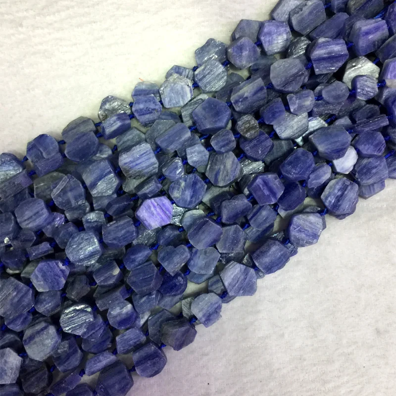

Natural Genuine Raw Mineral Dark Blue Kyanite Flat Polygon Nugget Smooth Loose Beads Fit Jewelry 15" 05523