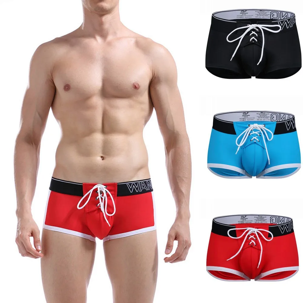 New Hot Fashion Men's Briefs Tether Trunks Beachwear Underwear Boardshorts For Male Drop