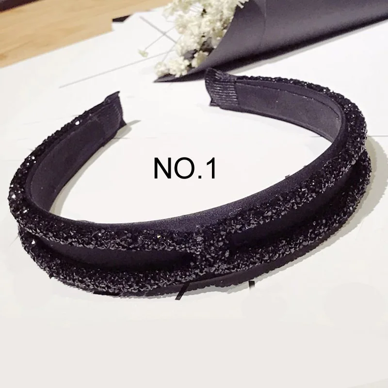 New Fashion Rhinestone Crystal Cross Hair Bands Unique Design Wide Hairband Headbands for Women Girl Shiny Hoop Hair Accessories