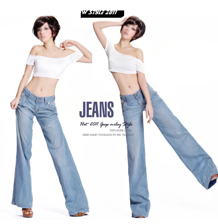 Новые весенне-осенние брюки женские джинсы плюс размер 34 рога широкие брюки повседневные женские брюки