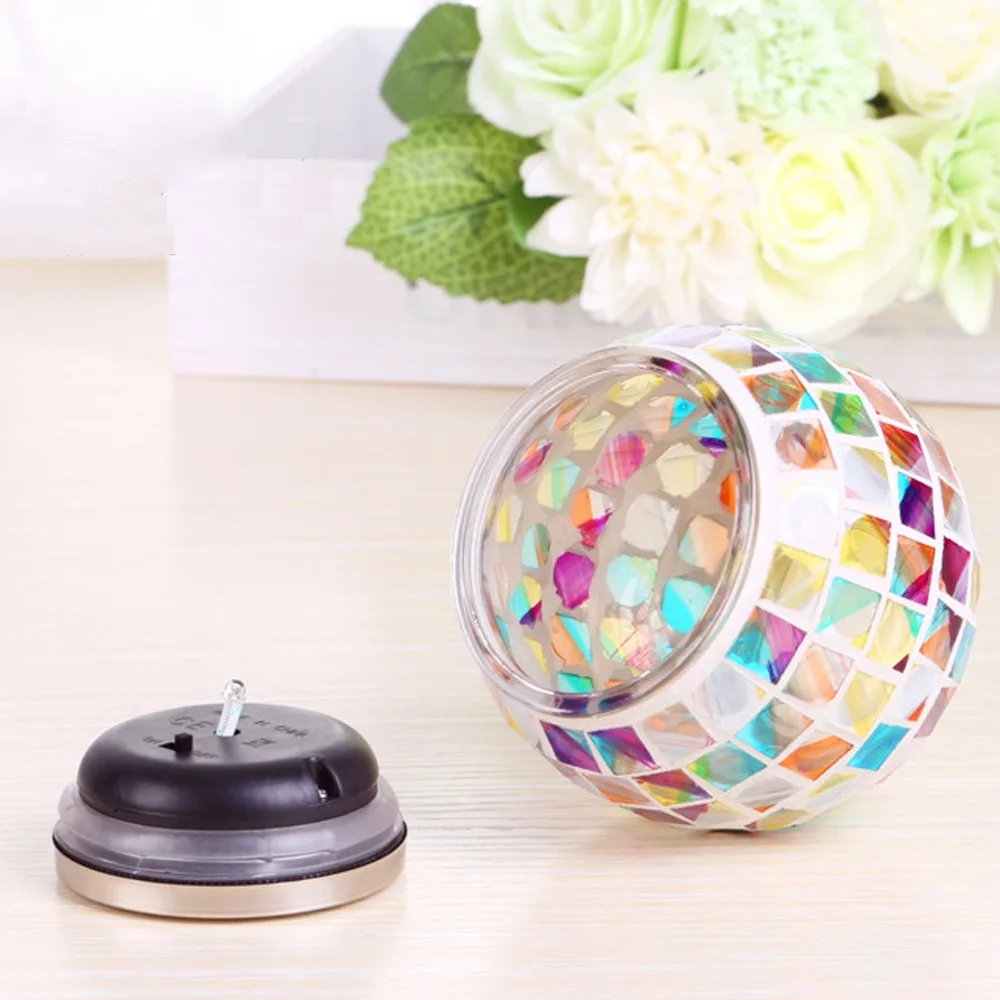 Bola de Vidro Movido a Energia Lâmpadas à Prova Luz ao ar Nova Mosaico Solar Jardim Luzes Coloridas Mudar Quintal Varanda d' Água Livre Indoor 6 Lâmpadas solares