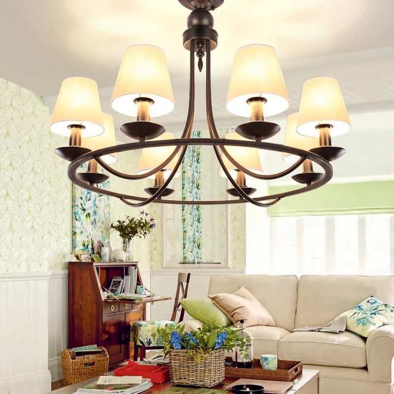 

American country retro personality living room metal dining simple European style pendant light