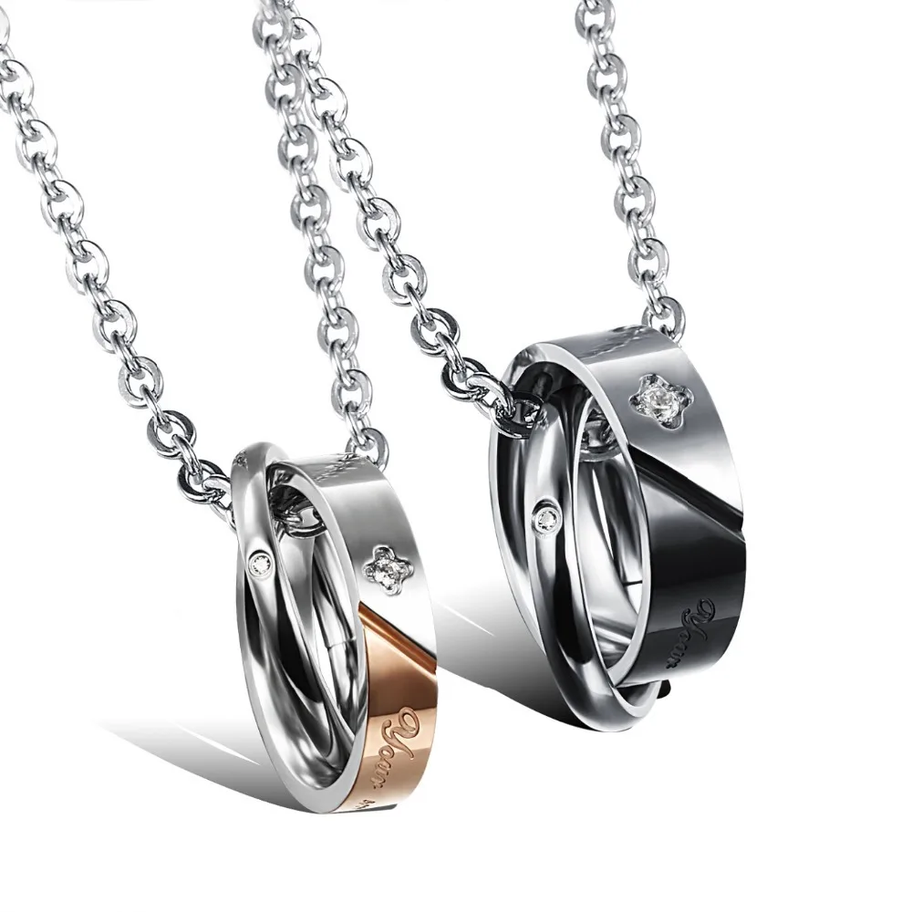 Trendy 316L Stainless Steel Pendant Chain Necklaces Couple Necklaces