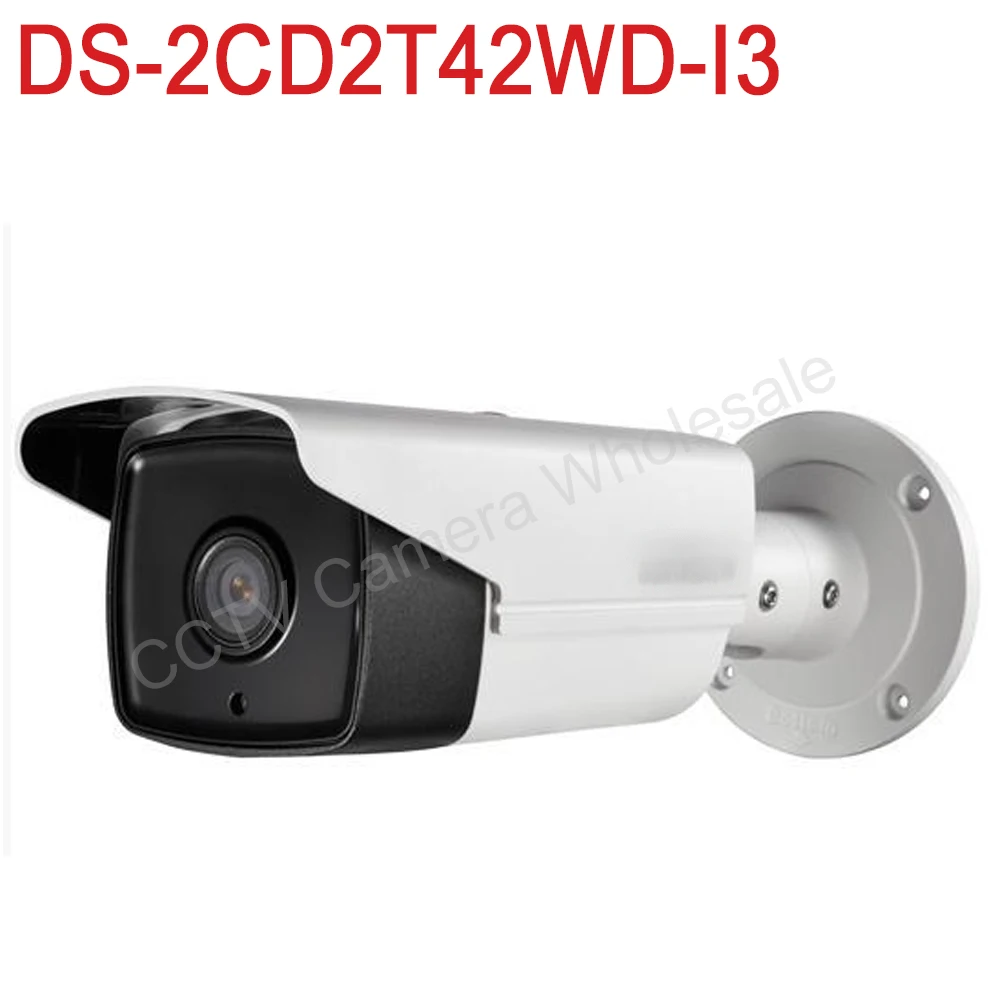 Free shipping DS 2CD2T42WD I3 English version 4MP EXIR Network Bullet IP security Camera POE 120dB