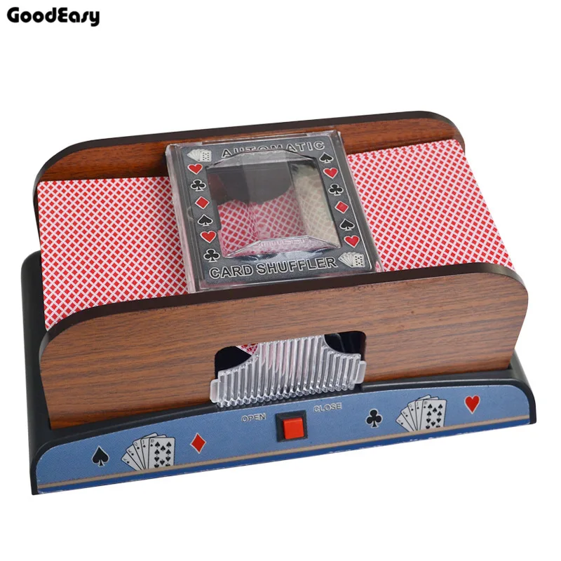 Kopen Nieuwe Entertainment Tool Geavanceerde Casino 1 2 Dek Deluxe Houten Automatische Poker Kaartenschudmachine Automatische Machine