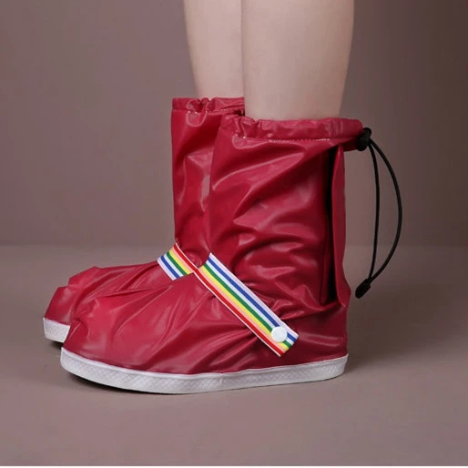 SWYIVY Rainboots Woman Mid High 2018 Autumn Foldable Portable PVC Rain Boots Shoes Woman Female Waterproof Water Shoes Rainbow