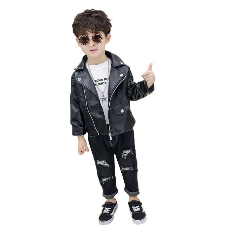 

Baby Boys Clothes Boys Pu Jacket And Coat Spring And Autumn Children Leisure Coat All-Match Boy Faux Leather Baby Boy Outerwear