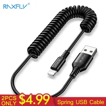 RAXFLY пружинный USB кабель для iPhone XS XR USB кабель Type C Micro USB для samsung провод для Xiaomi для зарядки Lightning на USB кабель провод для зарядки провод для айфон провод для зарядки тип с