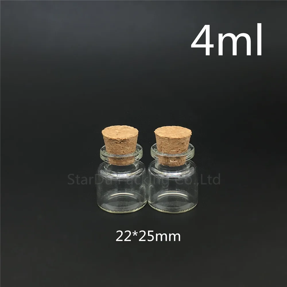 

48pcs 4ml Small Cute Mini Cork Stopper Glass Bottles Vials Jars Containers 4cc Small Wishing Bottle With Cork