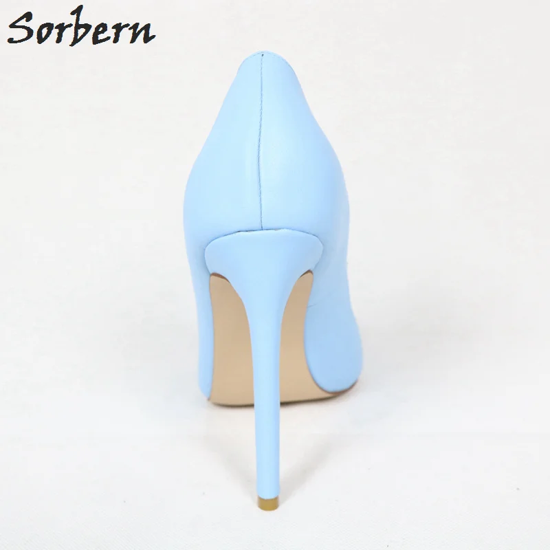 Personnalisée Pompe Sur 13 Taille Des Talon Toe Color Haute Ol Sexy Femmes Chaussures Pu Sorbern custom Glissement Aiguilles De Bleu Ciel Peep Talons Couleur Ciel qwqRPX