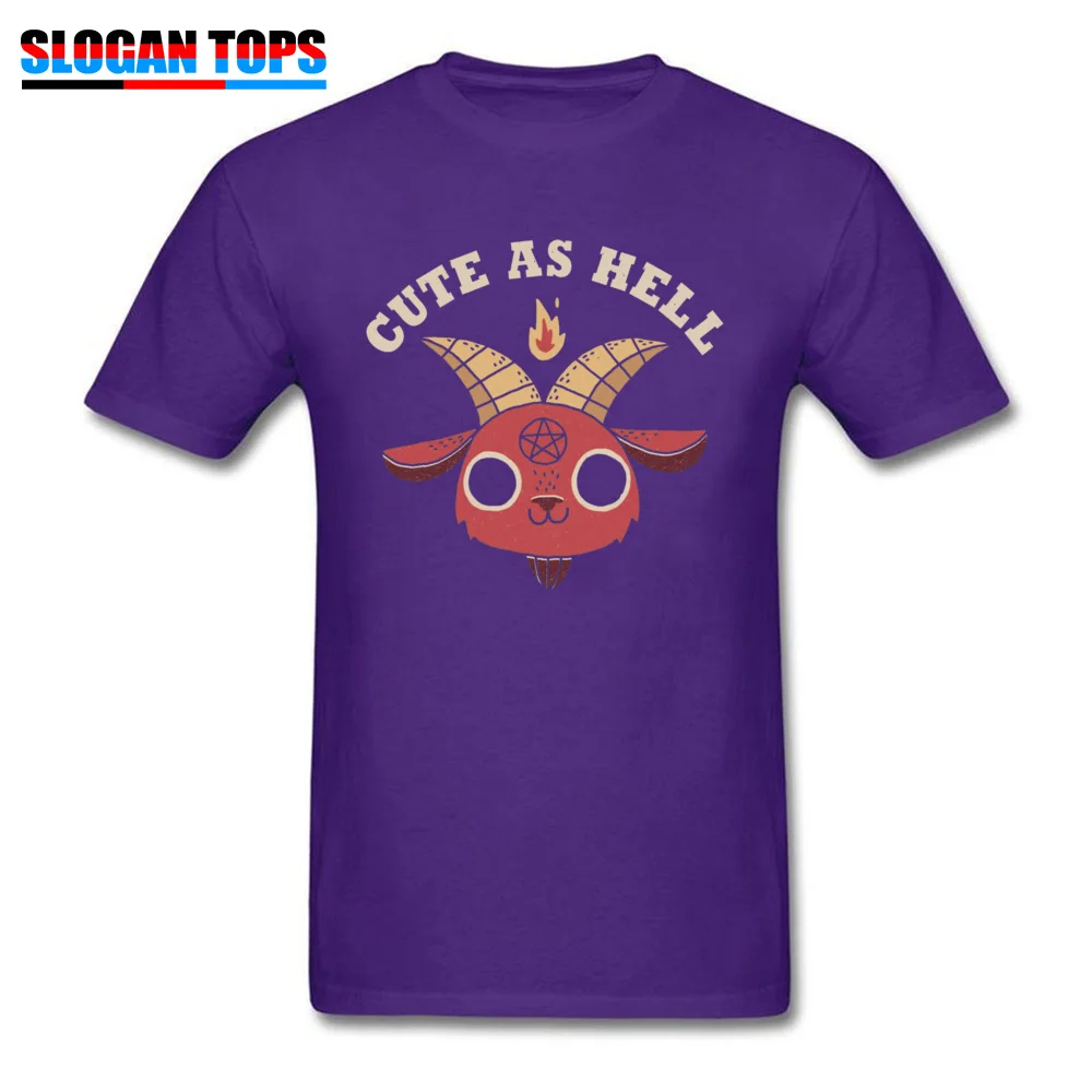 Cute As Hell 21925 Top T-shirts Comics Short Sleeve Slim Fit O Neck Cotton Fabric Tops T Shirt Tops Shirts for Men Summer/Autumn Cute As Hell 21925 purple