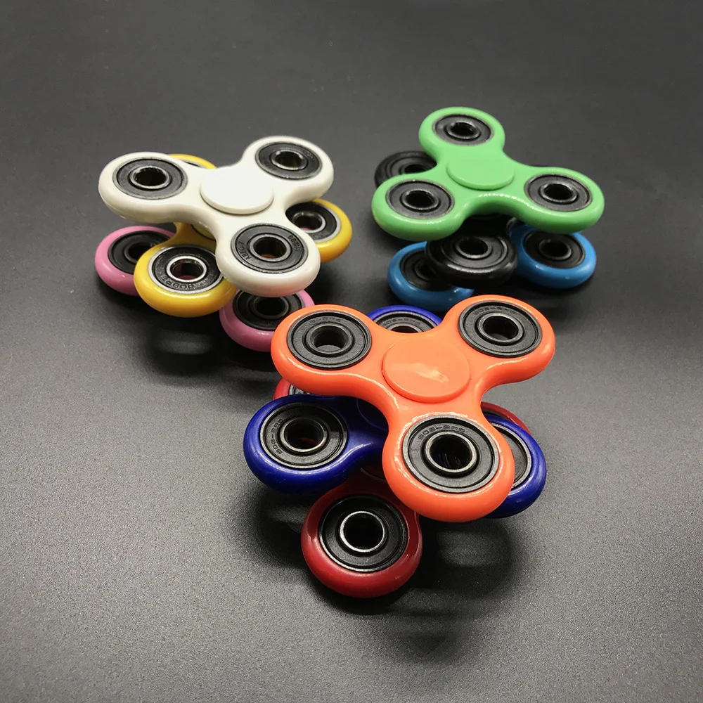 Стальные Бусины фиджет Спиннер пластик Tri-Spinner EDC ручной Спиннер для аутизма и СДВГ долгое время анти-стресс Спиннер игрушки