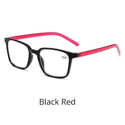 Ralferty винтажные квадратные очки для чтения, женские и мужские диоптрийные медицинские очки для дальнозоркости+ 1,0+ 1,5+ 2,0+ 2,5+ 3,0+ 3,5+ 4,0 A6905 - Цвет оправы: Black Red