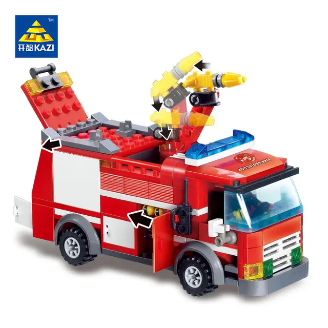 kazi 8054 feu camion pompier blocs de construction pompier jouets ducatifs bricolage briques playmobil blocs enfant - Playmobil Pompier kazi 8054 feu camion pompier blocs de construction pompier jouets ducatifs bricolage briques playmobil blocs enfant - Playmobil Pompier