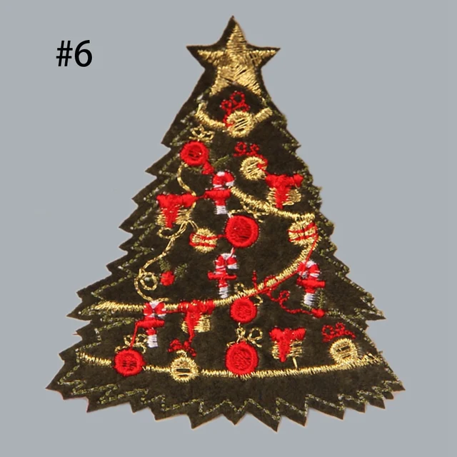 Top Selling Mix Christmas Applique Xmas Christmas Theme Embroidered Sew
