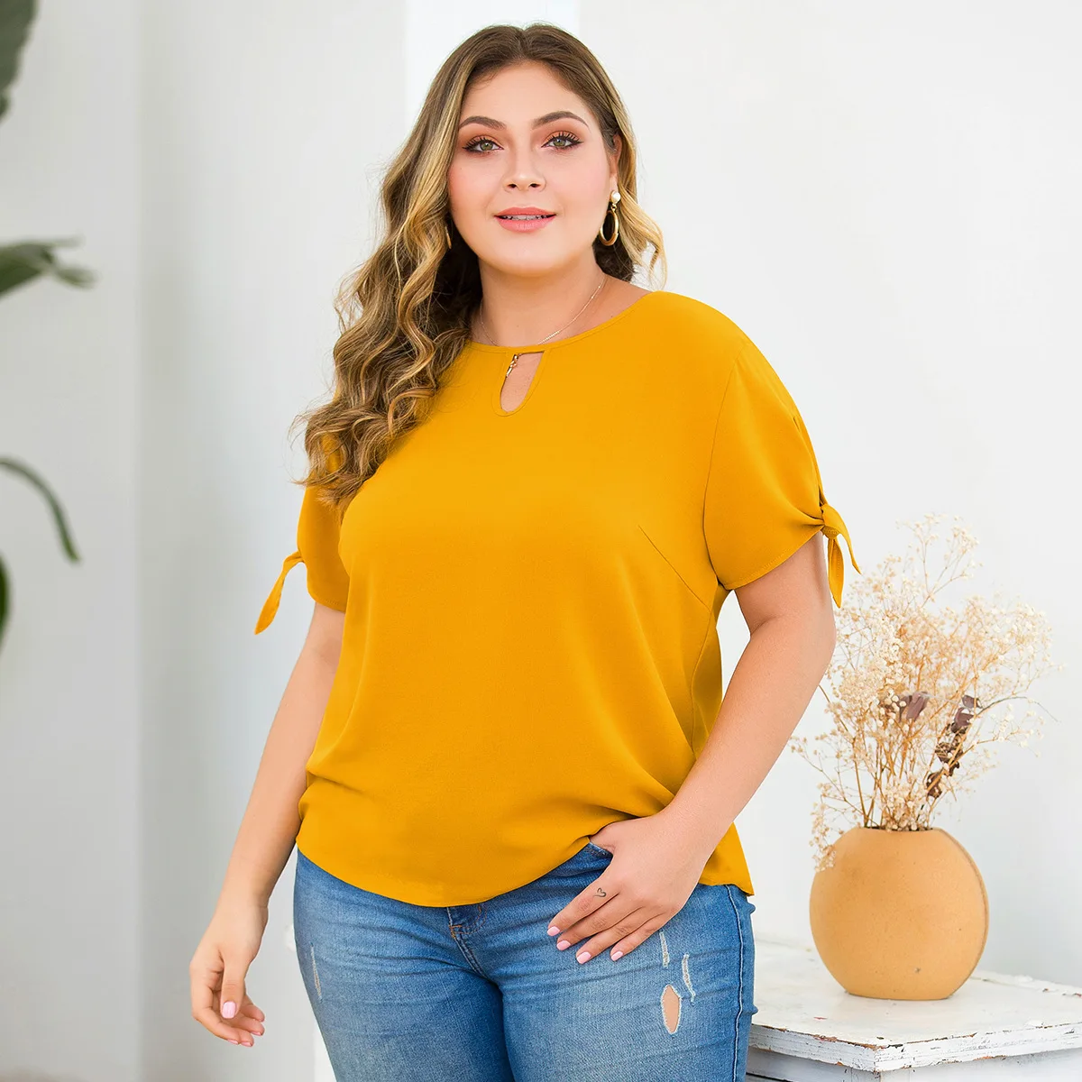 

Yellow Chiffon Blouses Woman Plus Size Casual O Neck Short Sleeve Summer Ladies Tops And Shirts Xl-4xl Blusas Mujer De Moda 2019