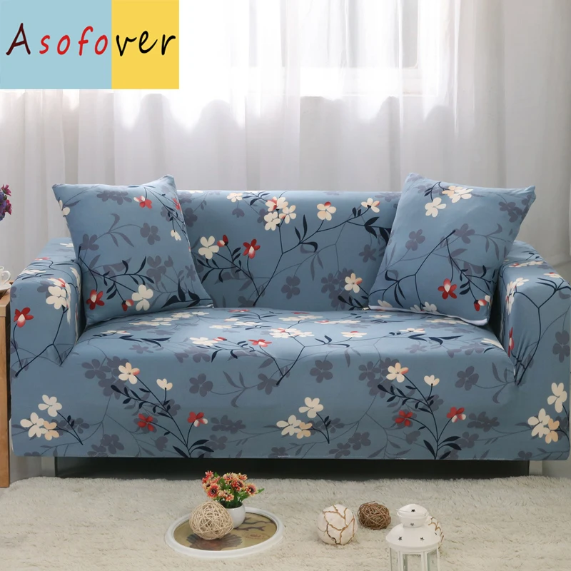 Asofver Цветочные морские чехлы для диванов для гостиной чехол для дивана эластичные Угловые диванные чехлы хлопковые чехлы на подушки для дивана