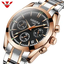 Nibosi 2018 Top Luxury Brand Military Sport Watch Men Quartz Clock Male Full Steel Casual Business Gold Watch Relogio Masculino