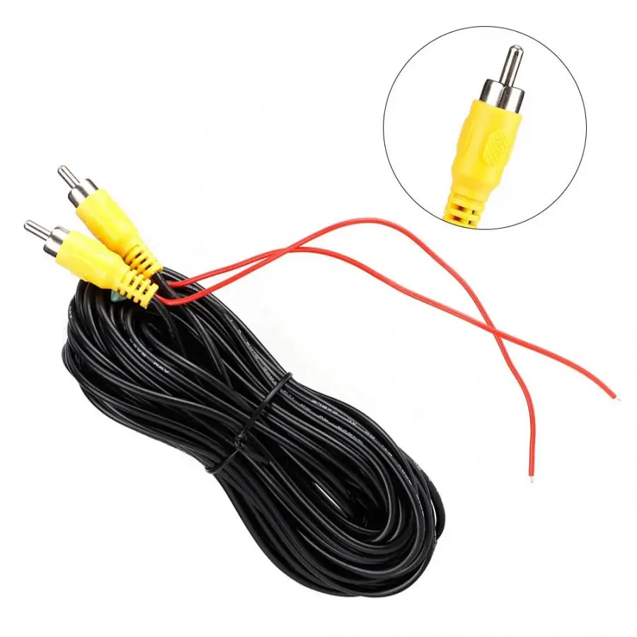 6/12 м RCA к RCA кабель со штыревыми соединителями на обоих концах для подключения модульный аудио-и видеокабель шнур для заднего Камера DVD проигрыватель компакт-дисков автомобильные аксессуары RCA кабель