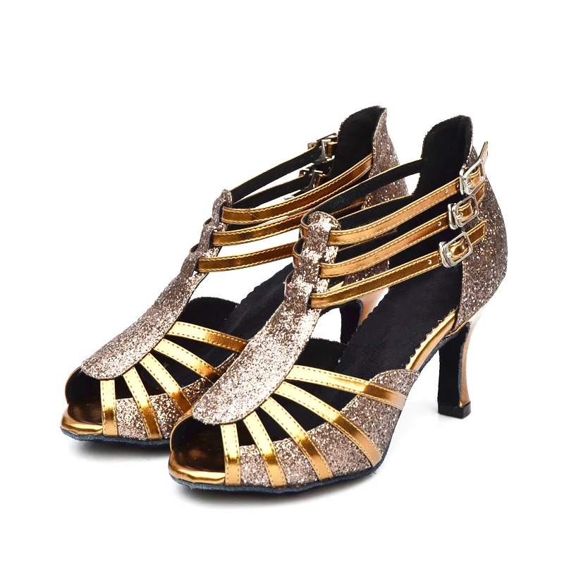 Высокое качество женские для женщин Танго Сальса для Бальных и латиноамериканских танцев обувь 2,36 3 3,33 дюймов обувь на высоком каблуке