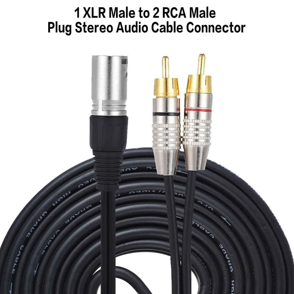 1 XLR штекер 2 RCA стерео аудио кабель Разъем Y разделительный провод шнур (1 5 м/4 9