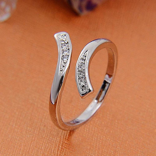 

Hot Hot Fashion Charm Women's Natural Silver Plated Adjustable Size Ring Creative Ring for Woman NY73 7GF5 BDBU