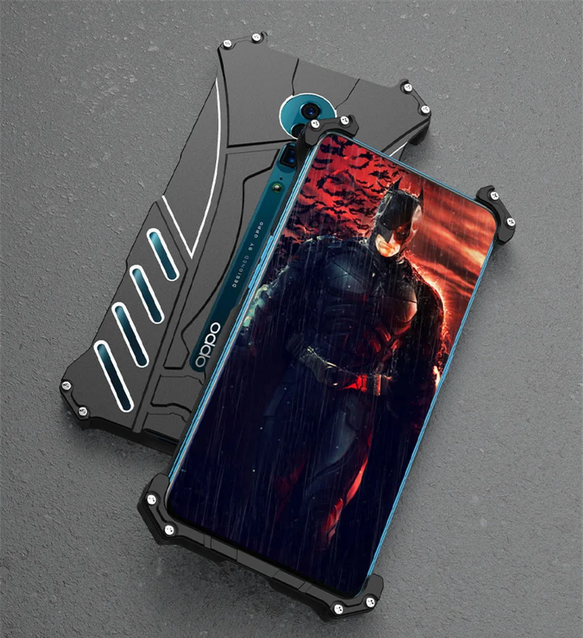 For OPPO Reno Case R-JUST Batman Luxury Aluminium Metal Case For OPPO Reno Phone Cover Coque  (9)