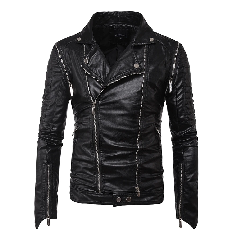 Buy Herobiker Motorcycle Jackets Men PU Leather Jacket Vintage Retro Biker Punk