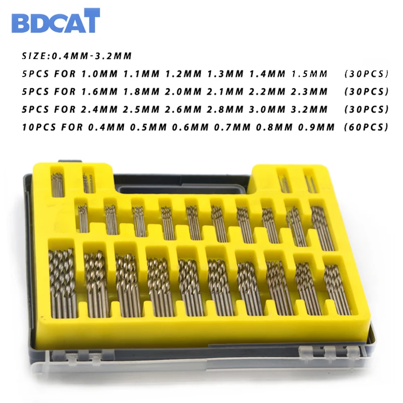 

Набор спиральных сверл BDCAT, 150-0,4 мм, 3,2 шт., набор прецизионных микро спиральных сверл для рукоделия, набор сверл ювелирное сверло