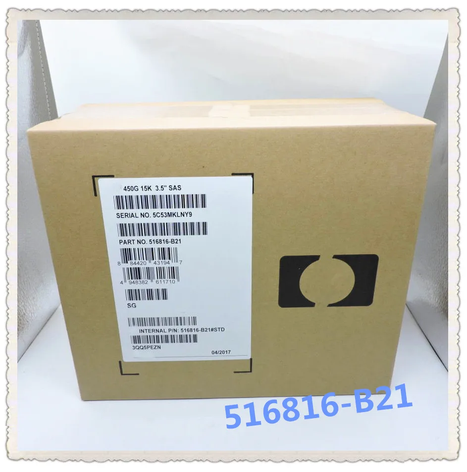 516816 B21 517352 001 450GB 6G 15k SAS обеспечивает Новое в оригинальной коробке. Обещано