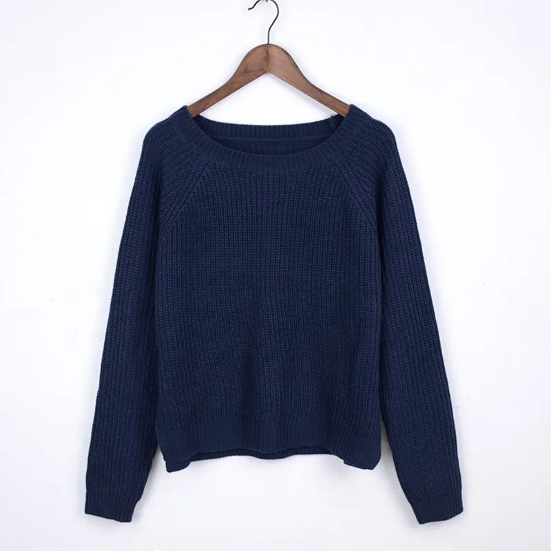 Осень-зима, женские свитера и пуловеры, корейский стиль, длинный рукав, повседневный укороченный свитер, тонкий однотонный вязаный джемпер, свитер mujer