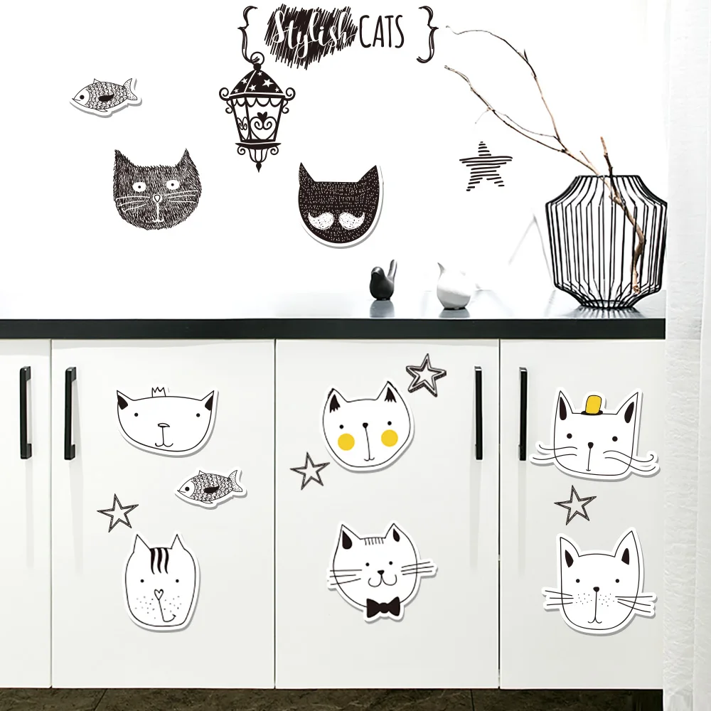 Singular cats Wall Stickers For living Room Restaurant Home Decor DIY