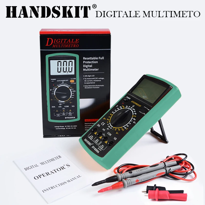 

Handskits AC/DC Voltage Meter 20A 1000V Digital Multimeter Portable Multimeter Resistance Tester Test Tool