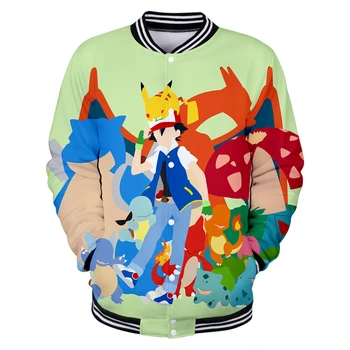 

Pokemon 3D Printed Baseball Jackets Women/Men Fashion Harajuku Long Sleeve Jacket 2019 Hot Sale Casual Streetwear Clothes