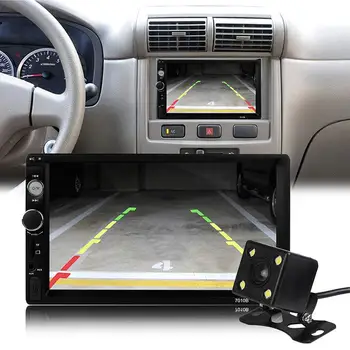 

2 din 7 inch Car FM Radio MP3 MP5 Player with Rear View Camera In Dash Touch Bluetooth Stereo Video Handsfree USB TF AUX IN