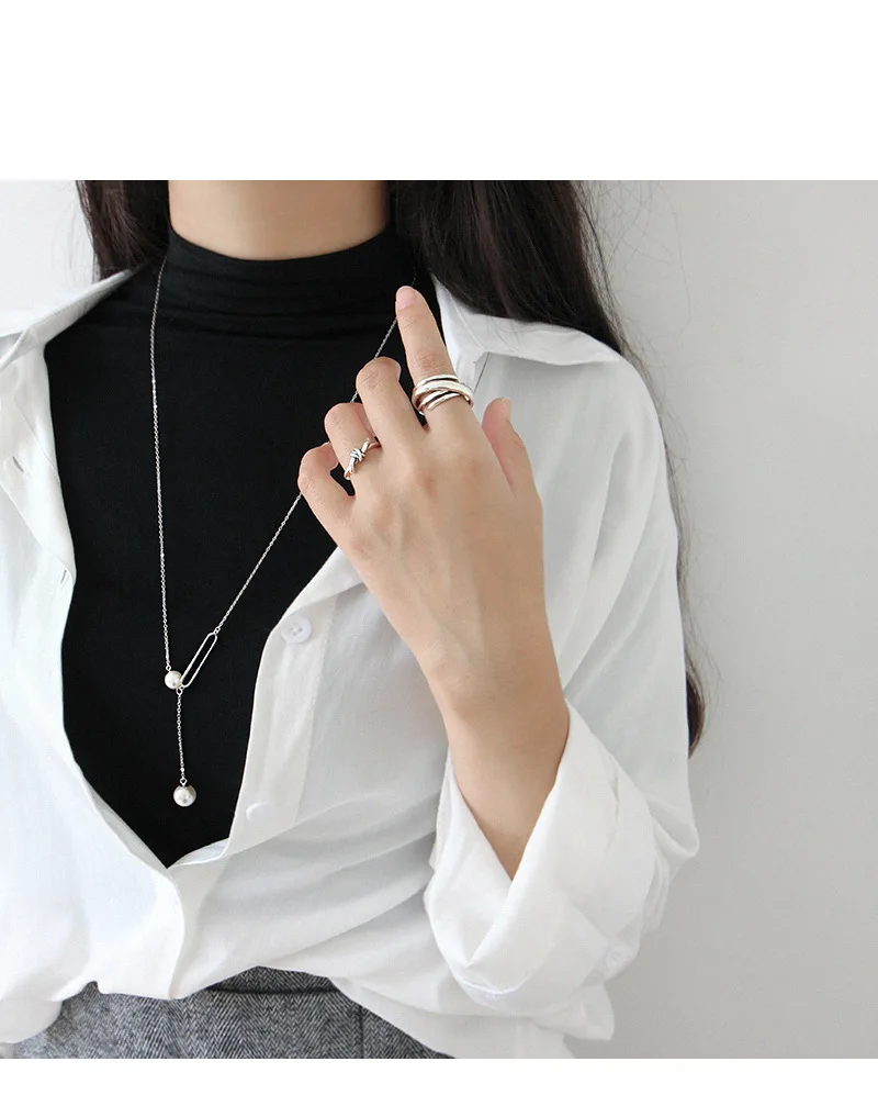 Корейский S925 стерлингового серебра ретро мульти-Рядовая обмотка неправильной поверхности Открытое кольцо женское серебряное кольцо
