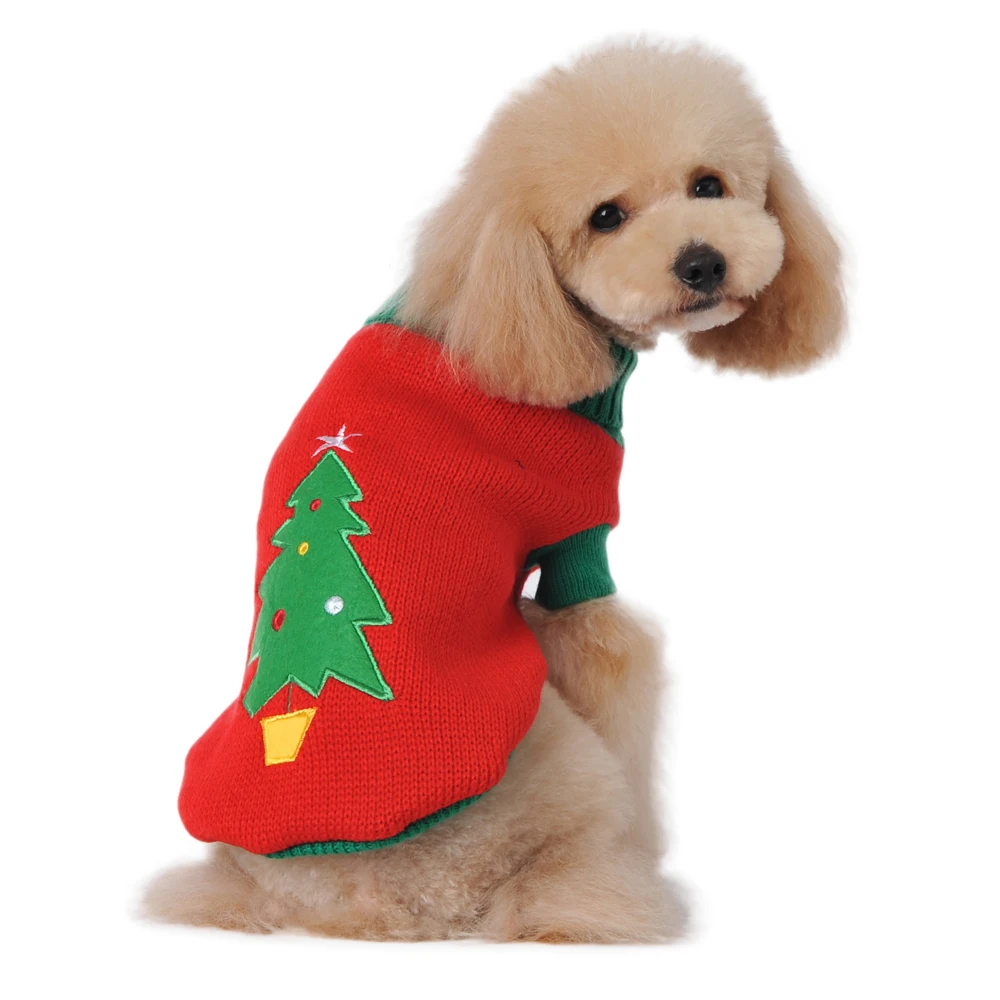 Pet Clothes Christmas Tree Pet Costume Cat Sweaterin Dog Sweaters from