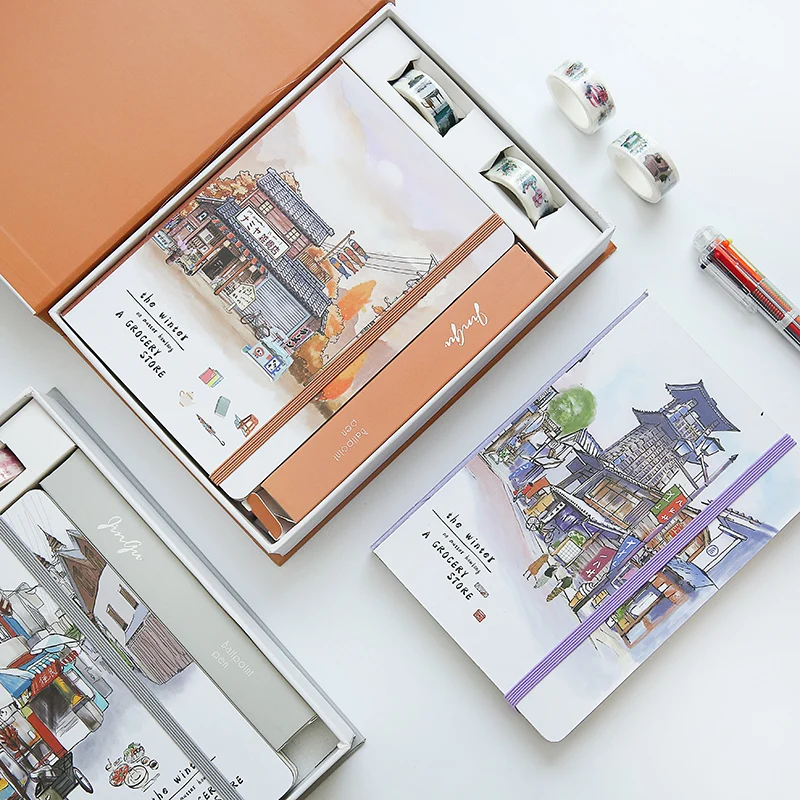 

Creative hand account gift box as time flies color pages plan hand account notebook notebook sub-notepad