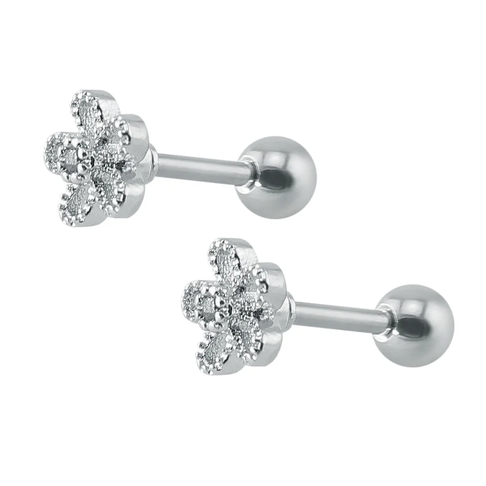 

Flower women jewelry earrings stainless steel rhinestone crystal earrings double sided double sided ear pendientes mujer moda