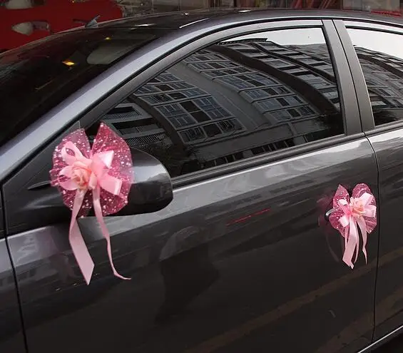 6 шт. Свадебный букет цветов украшение автомобиля цветок авто зеркало и ручка цветок украшение свадебные принадлежности