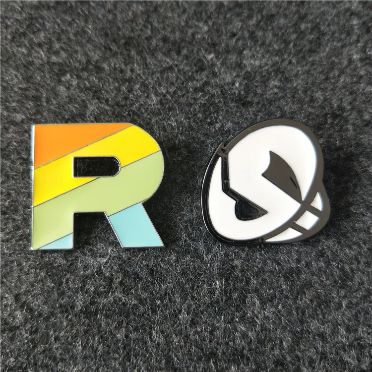 Us 249 Pokemon Team Rocket Zinc Pins Metal Anime Cartoon Broochs Lapel Pin Enamel Brooch Cosplay Collection In Brooches From Jewelry Accessories - team rocket emblem roblox