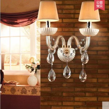 

LED 110-220V Wall Lamps European Crystal Sitting Room Corridor Wall Lamp Of study Bedroom The Head Of A Bed light