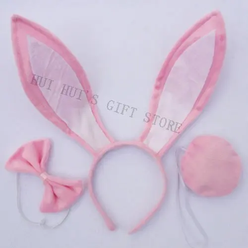 Free shipping Easter Party rabbit ear/Bunney ear headband bow tie tail setin Boys Costume